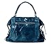 La Poet Women's Waxed Cowhide Hobo Satchel Shoulder Bag (Teal Green)