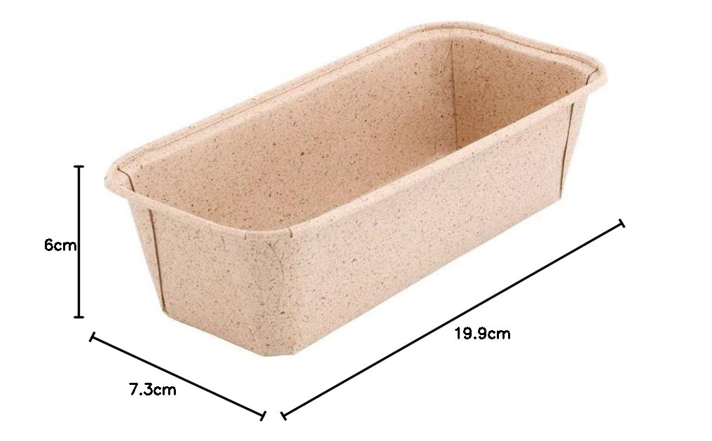 GREENBOX 25 stampi in carta di cacao rettangolari, 20 x 7 x 6 cm, resistenti al forno, stampi per pane, carta marrone, piccoli stampi per torte, stampi in carta con struttura elegante