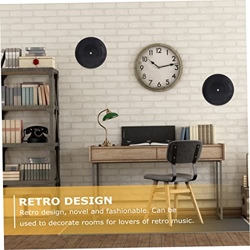 Discos de vinilo decorativos retro de 7 pulgadas adornos de pared negros para habitación 5