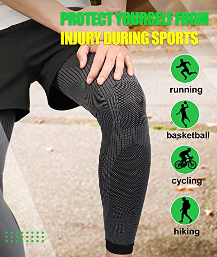 Keking® Full Leg Compression Sleeves, Unisex, Thigh High Compression Stocking 20-30Mmhg Graduated Support For Thigh Calf Knee, Running, Basketball, Reduce Varicose Veins And Swelling, 1 Pair, Black M #TOP6