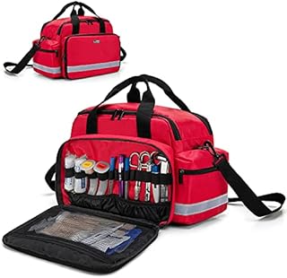 Trunab Medical Supplies Bag, Nurse Bag with Handle and Shoulder Strap for Home Health Care, Hospice Visit, Travel, or Emergency Event, Red, Bag ONLY-Patented Design