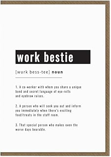 Work Bestie Definition Card | Work Bestie Birthday Gift | Work Friend Greeting Card | Workplace Best Friend Card | Co-worker