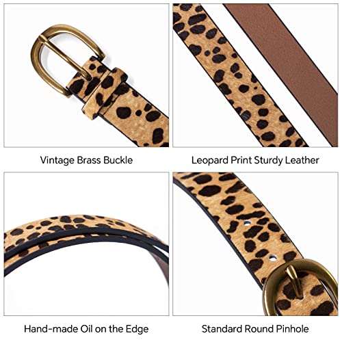Womens Leopard Print Belt Animal Printed Belt for Women Suede Leather Waist Belt Zebra Casual Belts for Jeans/dress3