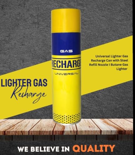 Image of Universal Lighter Butane Gas Refill Can /Cylinder with Strong Steel Refill Nozzle and Multiple Size Adaptor Butane Gas Lighter Refill Bottle (550ml)