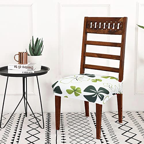 Image of Magical Universal Dining Chair seat Cover Set of 4 Seater pcs are Easily Washable Strechable and Comfortable for Dining Room Home Decor Slip Cover P.2 (Set of 8, White Flower)