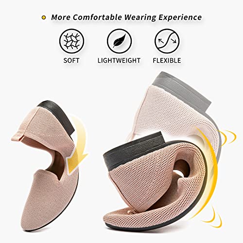Image of BABUDOG Women's Flats Shoes Shiny Mesh Loafers Shoes Soft Memory Foam Flats