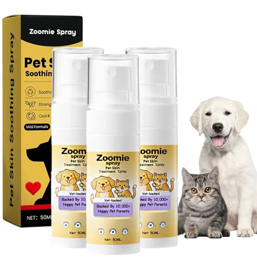 1.69oz Zoomie Spray for Dogs Natural Formula for Pet Comfort Easy of Use (3PCS)
