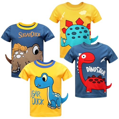Image of DEEKEY Toddler Boys Shirts Short-Sleeve Little Kids t Shirts Boys' Tops, Tees & Shirts Graphic TEE Age for 2-7 Years 4-Pack