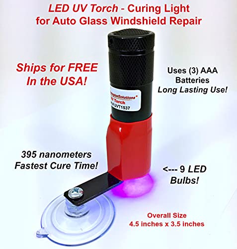 9 LED UV Cure Lamp for Auto Glass Windshield Repair Kit