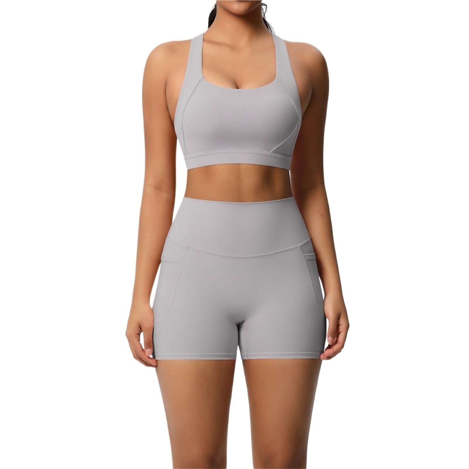 Conjunto Deportivo Mujer Ropa deportiva de 2 piezas con conjunto Yoga embolsado, ropa gimnasio, trajes, sujetador deportivo, mallas