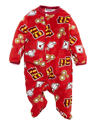 Image of Harry Potter Baby Girls Long-Sleeve Plush Polar Fleece Bodysuit Pajamas - Baby Girl Clothes Prints