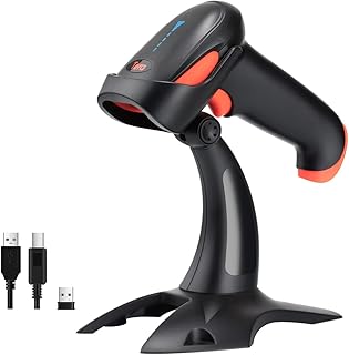 Tera Pro 2023 Newest Battery Level Indicator Wireless 1D 2D QR Barcode Scanner 3 in 1 Works with Bluetooth & 2.4G Wireless & USB Wired, Barcode Reader with Vibration Alert HW0002