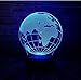 Produktbild Nachtlicht Illusion 3D Neuheit Design Tellurion Globe World Europe Karte Led Lampe 7 Farben Wechselnde Stimmung Glühbirne Kid Schreibtisch Dekoration Gadget Geschenk Spielzeug