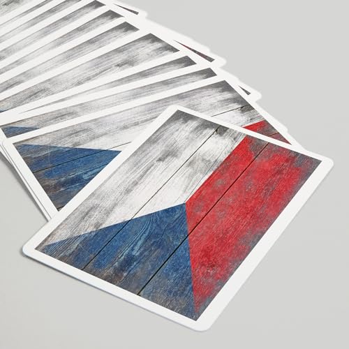 Baraja de póker con bandera de República Checa rústica miniatura 5