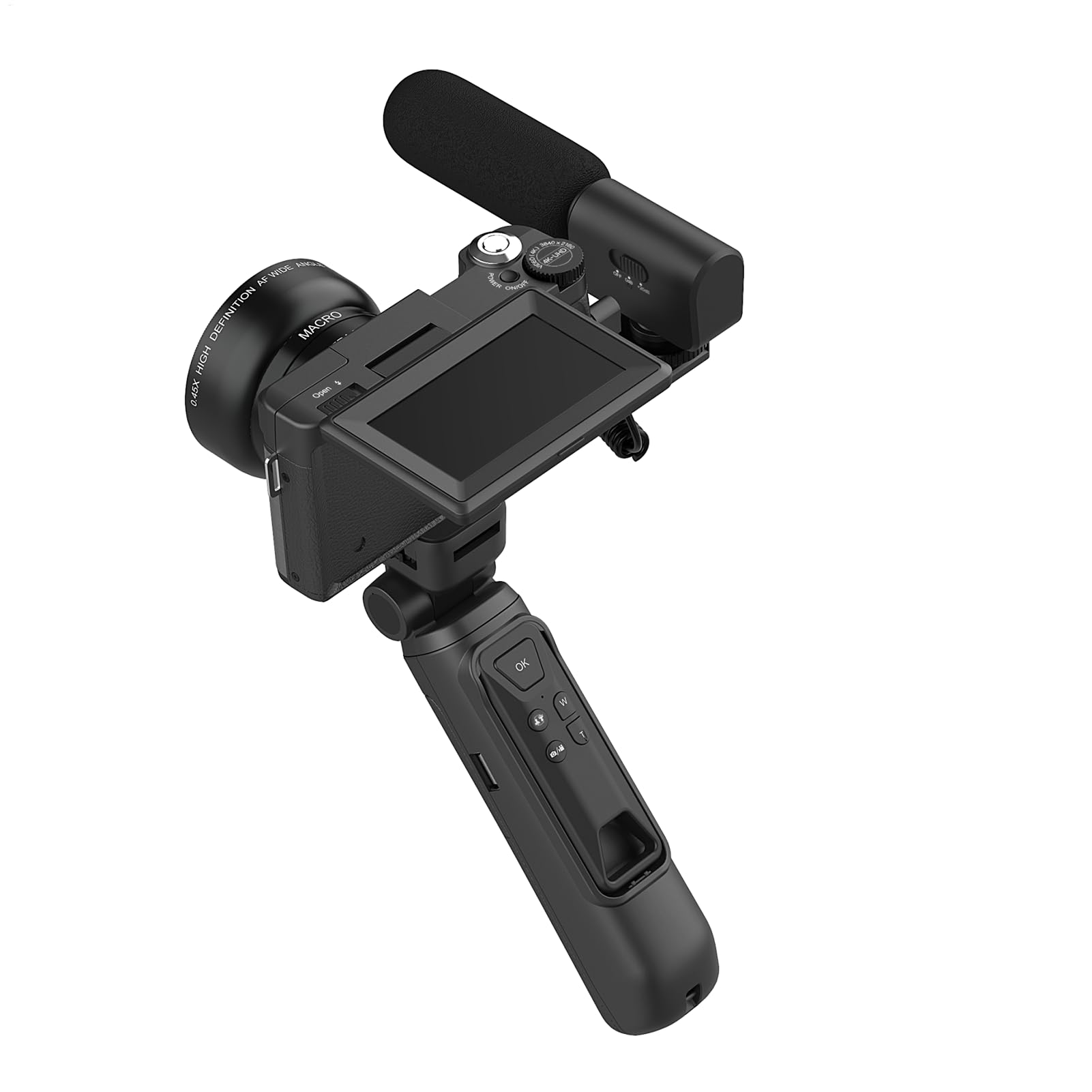 Cámara 4K para fotografía - Vlogging de cámara digital 4K, Travel Vlogging Camera digital Computadora | Accesorios de viaje de grabadora de video, control remoto anti-shake, equipo 4.53x2.56x1.77 pulg