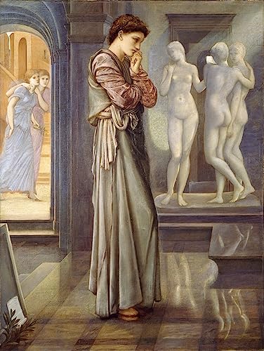 Pigmalión de Edward Burne Jones para solucionar paredes vacías con arte clásico de 60x90cm