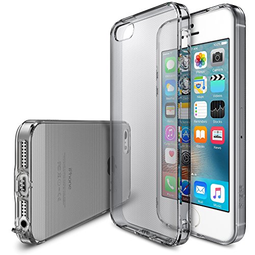 iPhone SE Case, [Ringke AIR] Extreme Lightweight & Thin Transparent Soft Flexible TPU Scratch Resistant Protective Case for Apple iPhone SE (2016) / 5S (2013) / 5 (2012) - Smoke Black