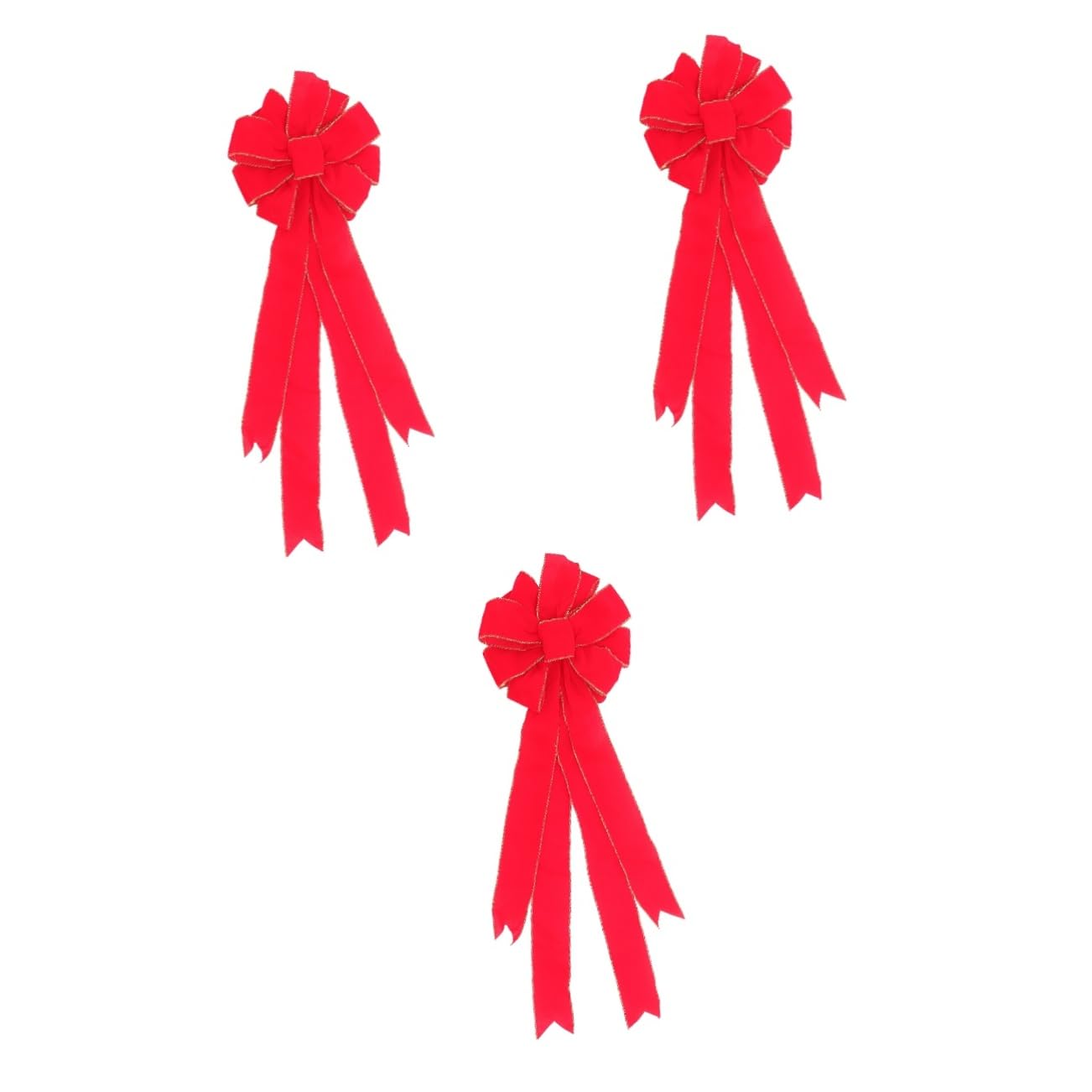 IMIKEYA 3 Stück Weihnachtsschleife Weihnachtsbaumschmuck Weihnachtsbaumspitze Schleife Weihnachtsbaumanhänger Weihnachten Große Schleife Weihnachtsbaumschleife Leuchtende Schleife