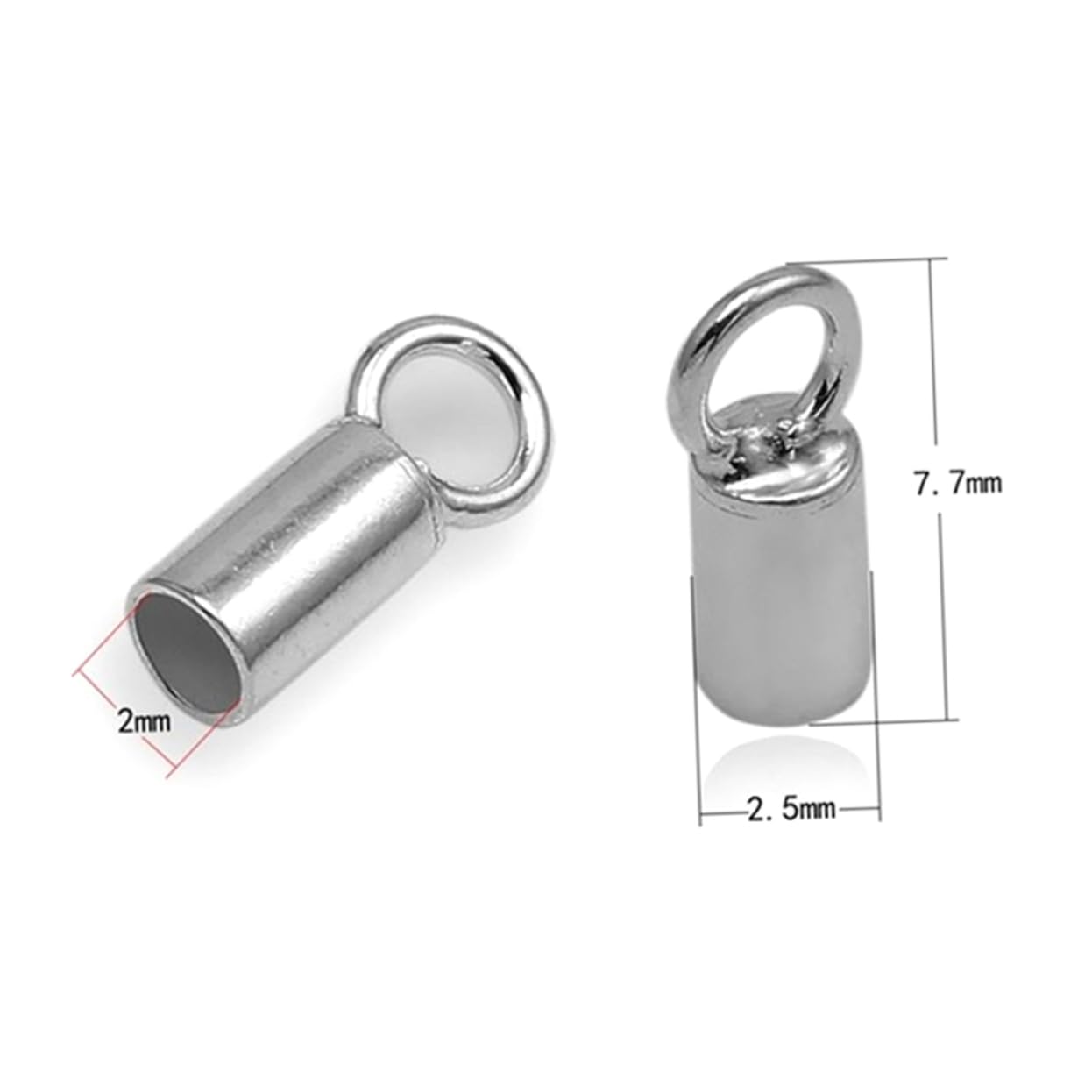 STOBOK 10pieza Hebilla De Tubo De Cuerda Para Collar Clip De De Pulsera Tapas Para Accesorios De Bricolaje Tubo Conector De Joyería Resistente y Brillante