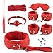 ZeeKoug 8 Pezzi in Pelle Rossa Attrezzature per L'Allenamento di Yoga Set di Accessori Sportivi, Dimensionabile, Stile Diverso, Regalo Originale immagine