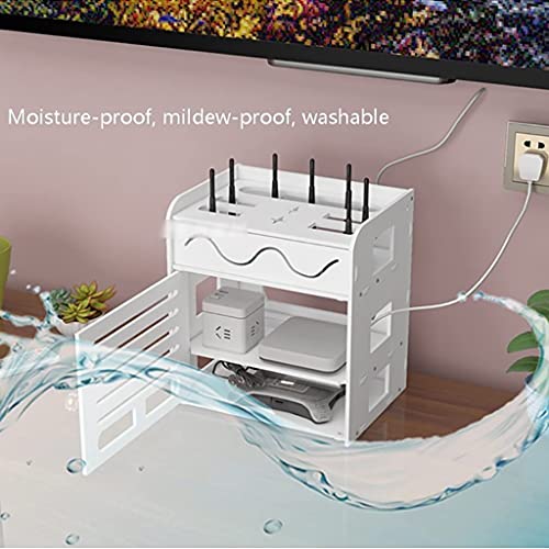 Boîte de gestion de câbles en PVC blanc cache-prise pour routeur et box internet - 8