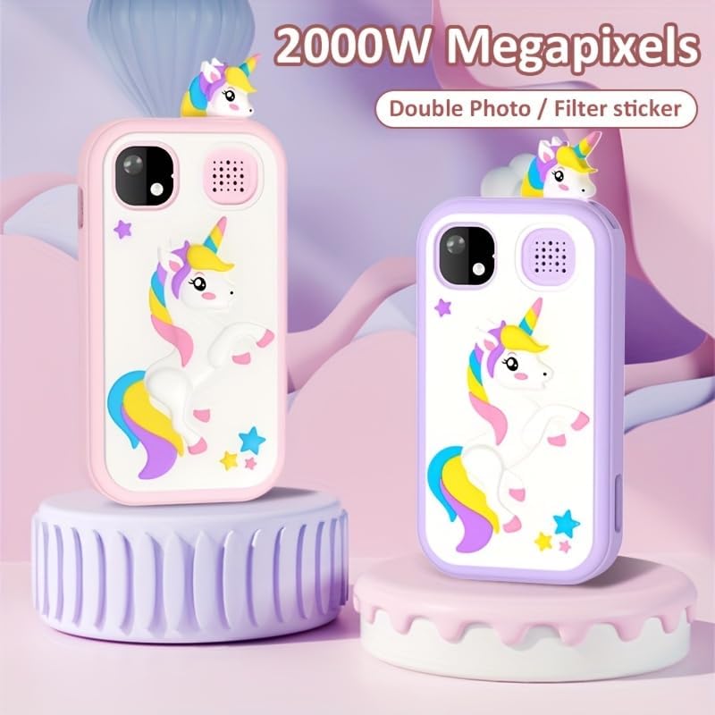 Image of Kids Touchscreen Smartphone Toy with 2.4 inch Color Screen-1080P- MP3 Music Player- in Built Games & Wallpapers (Purple)