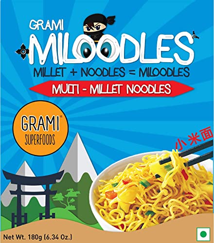 Image of Grami Superfoods - Multi Millet Noodles - No Maida | Not Fried |No Preservative | No Artificial Flavour Added | No MSG | Low GI | No Oil | Cholesterol Free Millet Noodles-180gm - Pack of 3