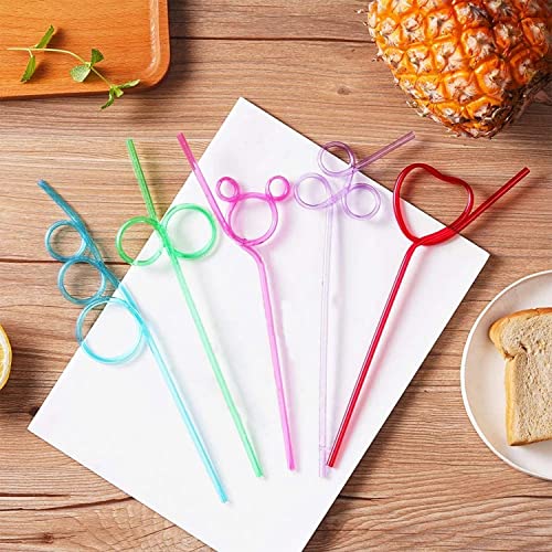 60 pitillos locos reutilizables de colores para fiesta miniatura 5