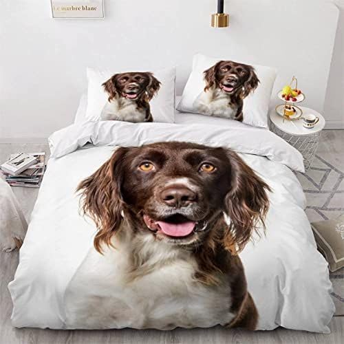 NUEYSP Funda Nordica Cama 90 Perro Pastor Infantil Fundas Nordicas Cama 90 para Juvenil con Cremallera Cómodo Microfibra Fundas Nordicas 150x220 cm + 1 Funda de Almohada 50x80 cm