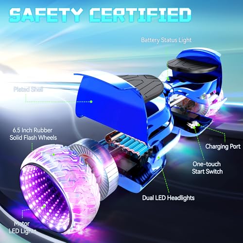 Uni-Sun HY-A05A Scooter With Corlorful Led Lights, Bluetooth Speaker, 6.5 Inch Wheels, Dual 300W Motor Scooter For Kids Girls Boys Adults thumb #4