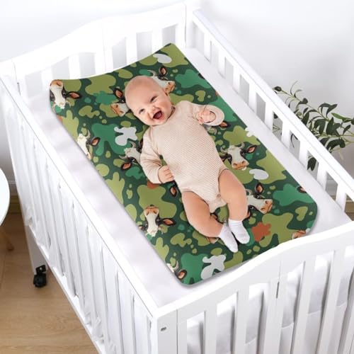 Image of Tie-Dye Cow Changing Pad Cover Baby Boys Girls Changing Table Pad Covers Diaper Change Table Sheets Covers Soft Breathable