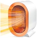 Heizlüfter Energiesparend, 1200W Heizung Elektrisch PTC Keramik Elektroheizung, 2 Heizmodi, Konstante Temperatur, Überhitzungs und Kippschutz, Leise Heizlüfter Klein für das Home Office Schlafzimmer