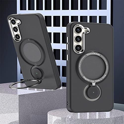 Coque Samsung S23 Ultra en métal avec bague de support et induction magnétique
