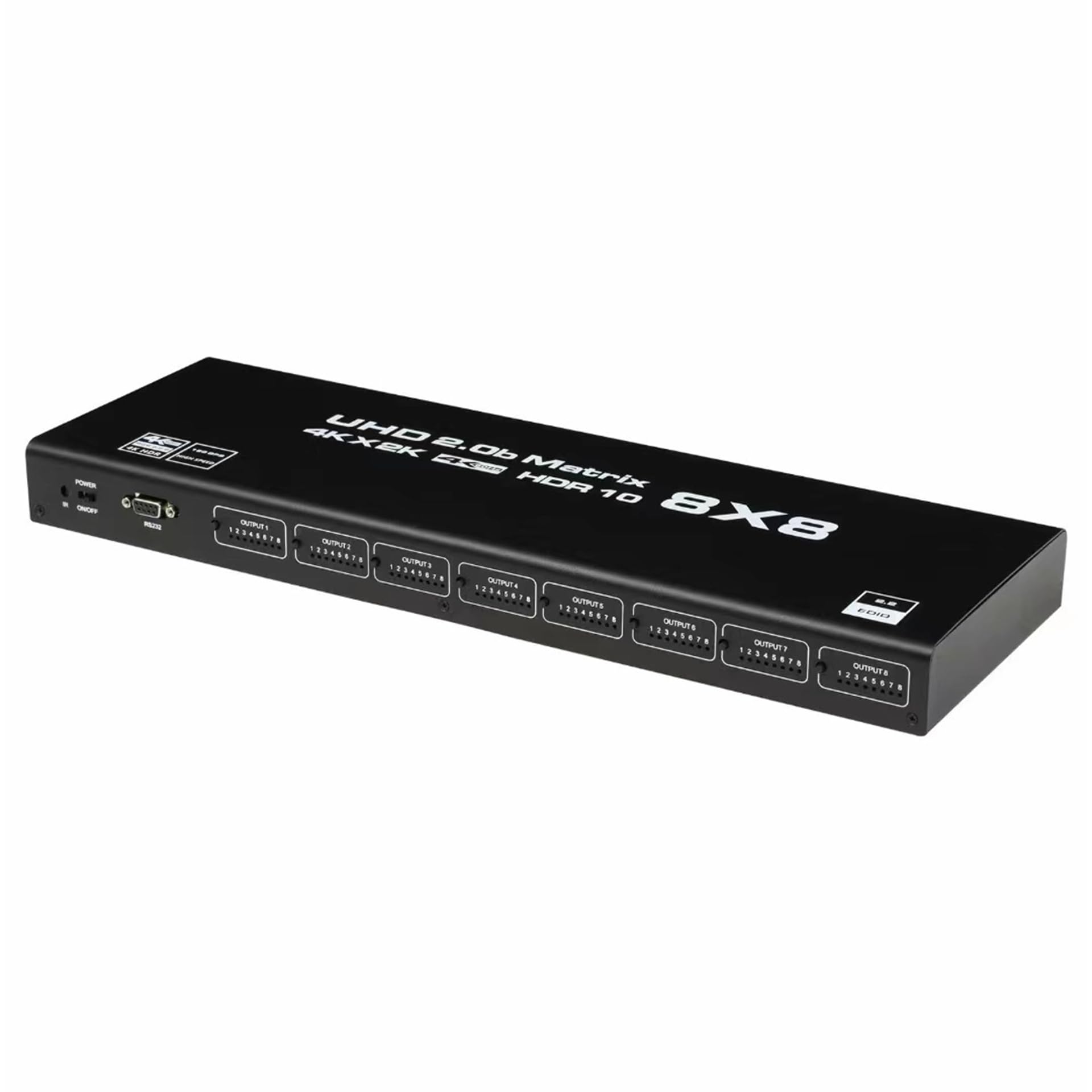 HDMI2.0 HD Digital 8X8 Matrix, 4K/60HZ/1080P144HZ, 8X8 przełącznik rozdzielacz RS232 IR pilot do monitora PC do telewizora