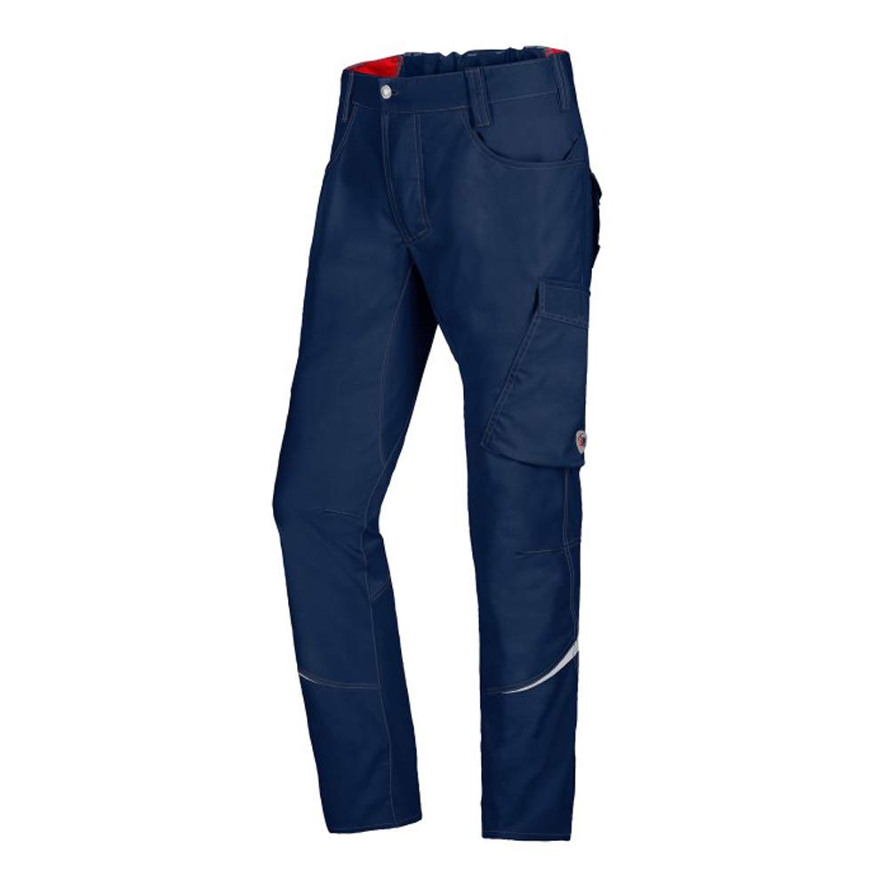 BP 1960-570-0110-34L Fabric Blend with Stretch Work Trousers for Men, Slim Silhouette with High Waist at Back, 65% Polyester/35% Cotton, Night Blue, 34L Size