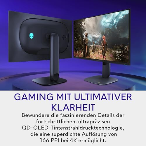 Alienware 27 Gaming Monitor - AW2725Q, 4K UHD (3840x2160), 240Hz, QD OLED