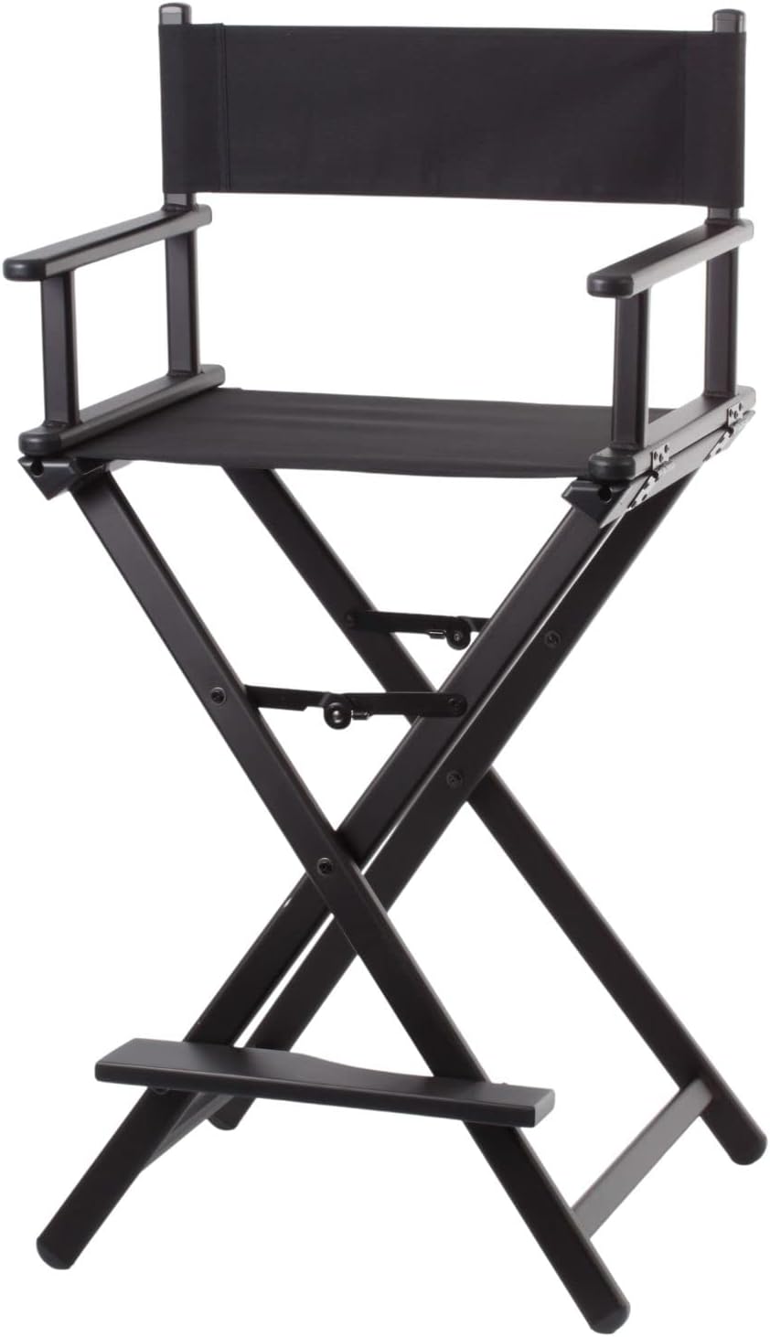 FOREST Aluminium Portable Professional MUA Makeup Artist Chair | Lightweight Folding Tall Director Chair, Black