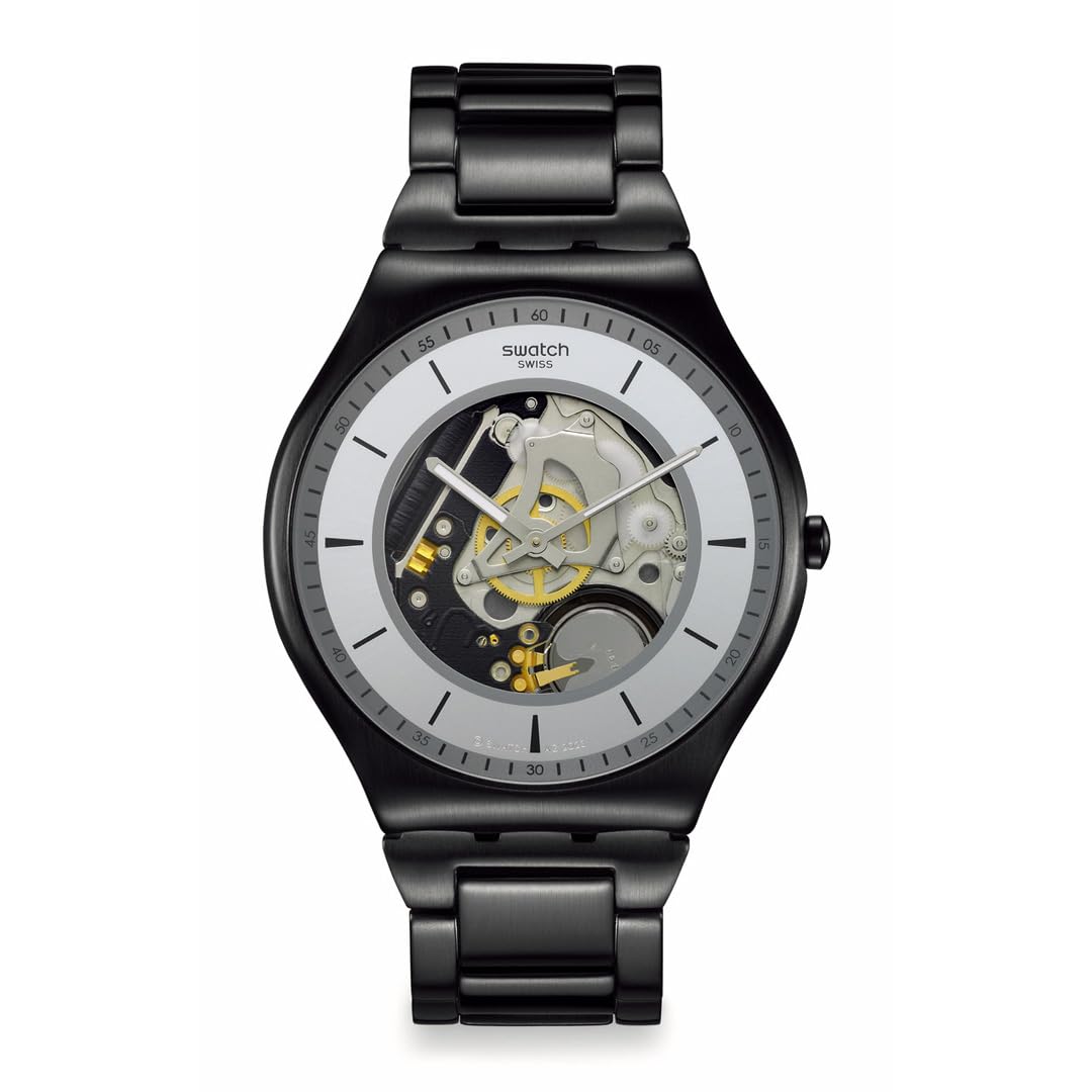 Swatch SS07B113G TRAIN THE HANDS Orologio, Nero, Tipo di bracciale