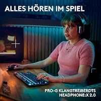 Logitech G G915 X LIGHTSPEED TKL - flache kabellose Gaming-Tastatur mit Double-Shot-PBT-Tastenkappen, DEU QWERTZ-Layout, Logitech G733 LIGHT SPEED wireless gaming headset with headband, LIGHTSYNC RGB – Ansicht 8