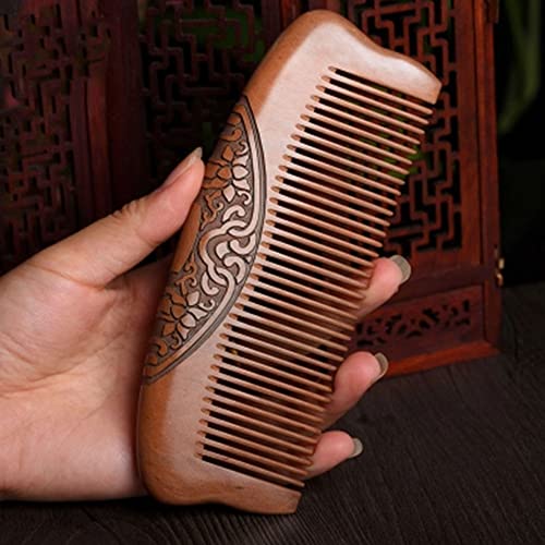 XFLYP Natural Peach Wood Massage Comb - Handmade Detangling & Styling Tool for Straight Curly, Wavy, Thick Hair - Image 3