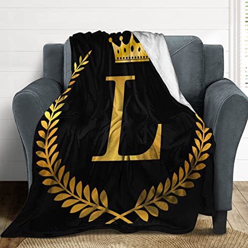 Couverture dorée lettre L chaude pour vos soirées cocooning sur le lit - 7