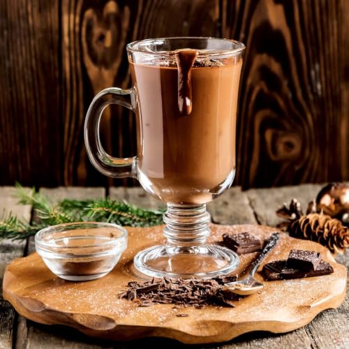 Image of 250 ML Glass Coffee Mug Set, with Convenient Handle, Tea Glasses for Hot /Cold Beverages, Thermal Shock Resistant, Tempered Glass, Mugs for Cappuccino Pack of 4 (PN - 02, 4 Count (Pack of 1))