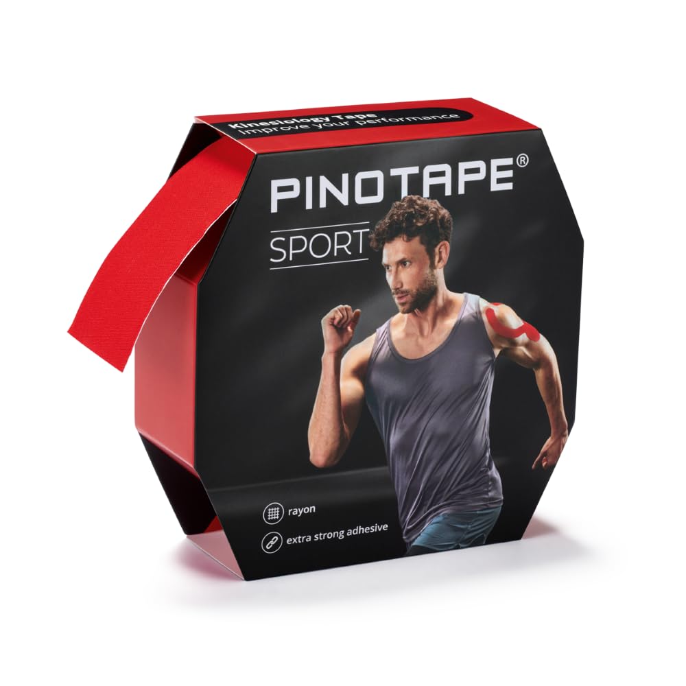 Pinotape Taśma Kinezjologiczna, Sportowa Czerwień, 5 cm x 31 m