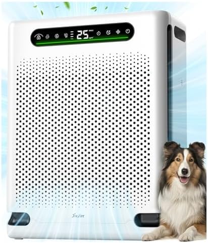 FreAire Air Purifiers for Home Large Room up to 2600 Ft², HEPA Air Purifier with Washable Filter & Real-Time PM2.5 Display, Turbo Mode & 20 dB Sleep Mode, Air Cleaner for Pet Hair Odors Smoke, HAP605