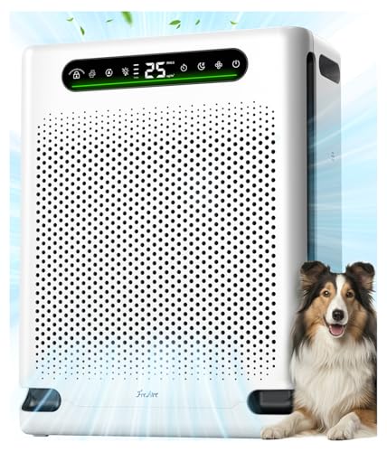 Air Purifiers for Home Large Room Up to 2600 Ft², HEPA Air Purifier with Washable Filter & Air Quality Display, Powerful Turbo Mode Air Cleaner for Pet Hair Odors Smoke Dust, HAP605