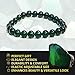 Natural Green Jade Bracelet – Healing Crystal Bracelet for Women, Men, and Teens – 8mm Round Beaded Bracelets – Bring, Good Luck, Wealth, Prosperity – Unisex Stretch Gemstone Protection Bracelet