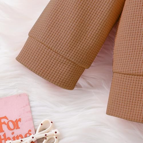 Madjtlqy Baby Girl Fall Winter Outfits Clothes Long Sleeve Doll Collar Sweatshirt Tops + Bell Bottoms Set4