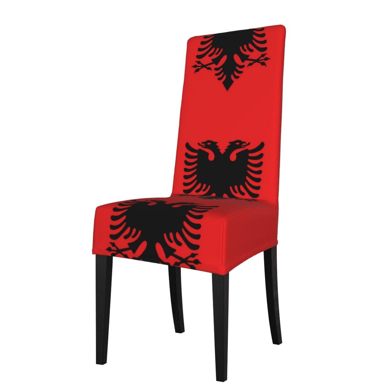 YYHHAOFA Albanian flag Prints Protection Cover for Dining Chair - Stretch Slipcovers, Easy Refresh for Your Dining Room & Event Decor