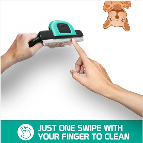 Ruff 'N Ruffus Deshedding Brush For Dogs & Cats - Reduces Shedding By Up To 95% With Detachable Head & Non-Slip Grip, Comes With Free Nail Clippers, Suitable For All Breeds #TOP3