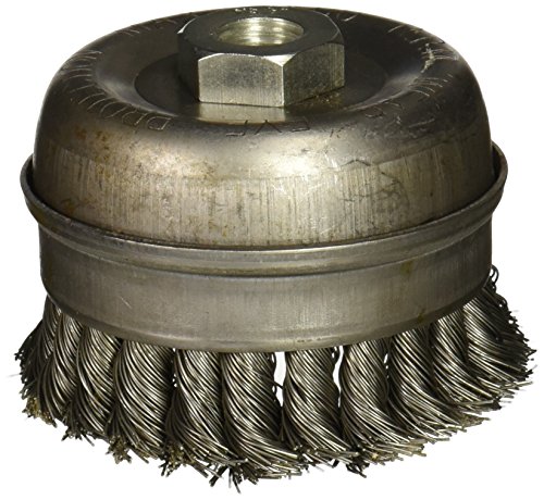 Image of Eazypower 87939 3-1 /2 inch Knot Wire Cup Brush with 5 /8 inch-11 inch Adapter (1-Pack)